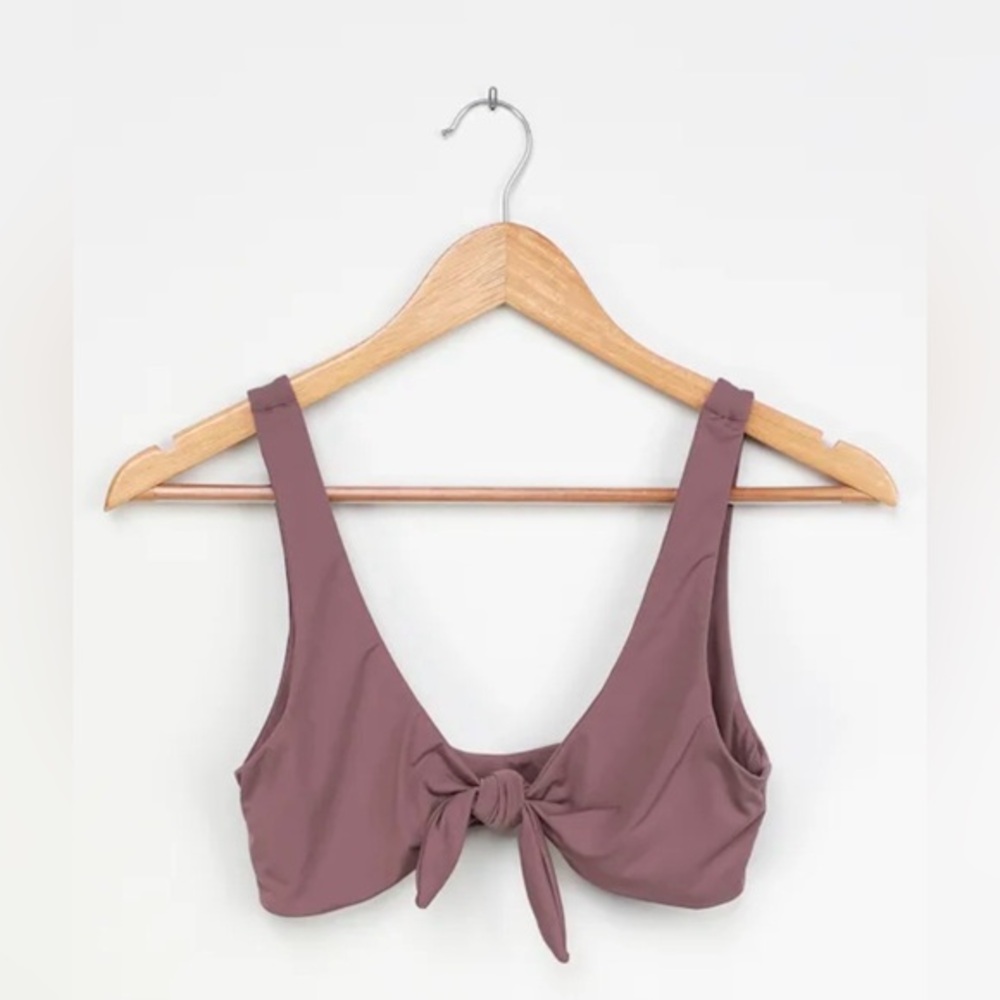 Lulus Sandy Dandy Dusty Purple Tie-front Bikini Top